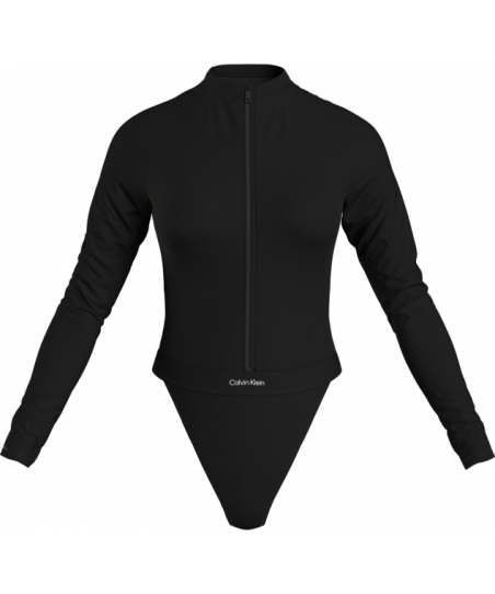 Calvin Klein Γυναικείο Μαγιό Ολόσωμο Μαύρο Μανίκι KW0KW02372 BEH
