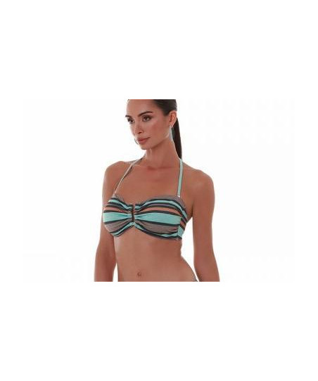 Bluepoint Γυναικείο Μαγιό Τοπ Strapless Ριγέ "Lurex Cndy" 25066007 09