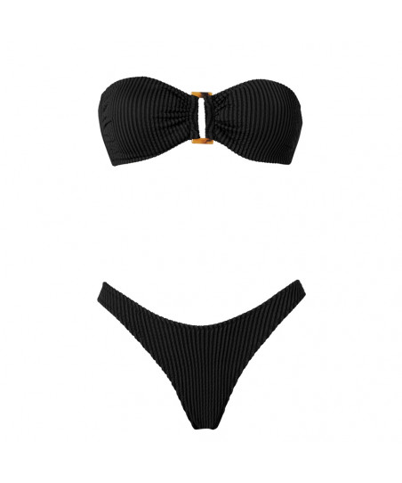 Γυναικείο Μαγιό Bikini Stefania Fragista Melita Black Curly SF2431BLT - SF2431BLB