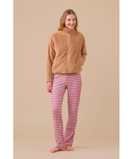 Γυναικείο Μπουφάν Fleece Καμηλό Ρόμπα Noidinotte GE3037