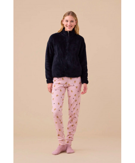 Γυναικείο Ρομπάκι Fleece Κοντό Μαύρο Noidinotte GE3037