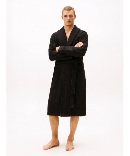 Ανδρική Ρόμπα Tommy Hilfiger Μαύρη UM0UM03524 BDS Waffle Bathrobe