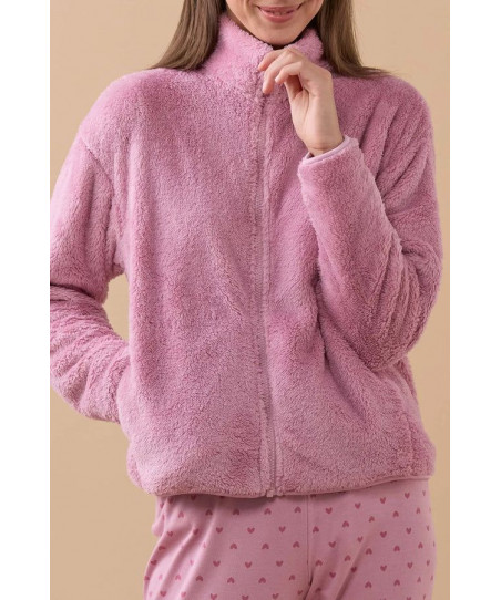 Γυναικείο Ρομπάκι Ροζ Fleece Noidinotte Μπουφάν GE3037