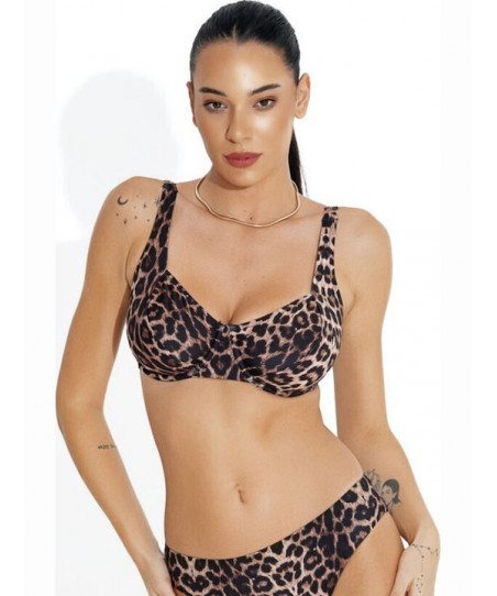 Γυναικείο Μαγιό Σουτιέν Cup E Top Animal Print Cat Call Bluepoint 26066085E 18