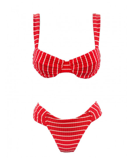 Emma Saint Tropez Γυναικεία Μαγιό Κόκκινο Άσπρο Ριγέ
