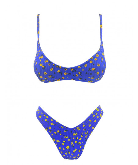 Emma Γυναικεία Μαγιό Yellow Bloom Scoop Bikini