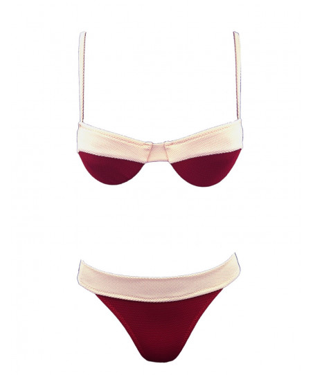 Emma Γυναικεία Μαγιό Wine -Ivory Cup Bikini