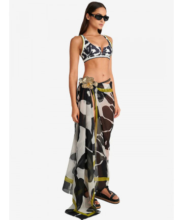 Blu4u Παρεό Μαύρο Εμπριμέ...