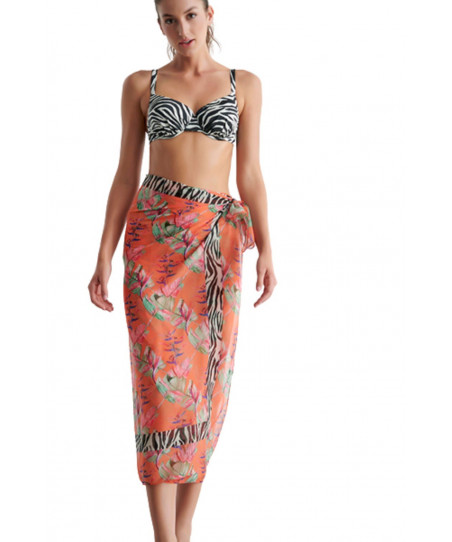 Blu4u Παρεο "Orange Tropics" 23383019 13