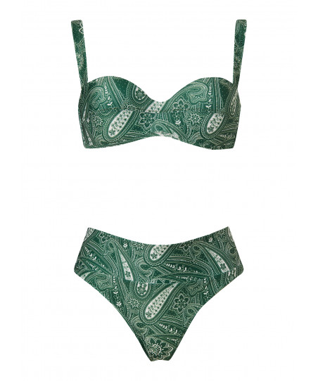 Stefania Fragista Γυναικεία Μαγιό Bikini Set Zoey Paisley Green SF2682PGT/SF2682PGB