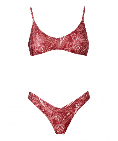 Stefania Fragista Γυναικείο Μαγιό Set Bikini Astrid Paisley Red SF2639PRT/SF2639PRB