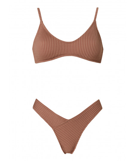Stefania Fragista Γυναικεία Μαγιό Bikini Set Astrid Mocha Curly SF2639MT/SF2639MB