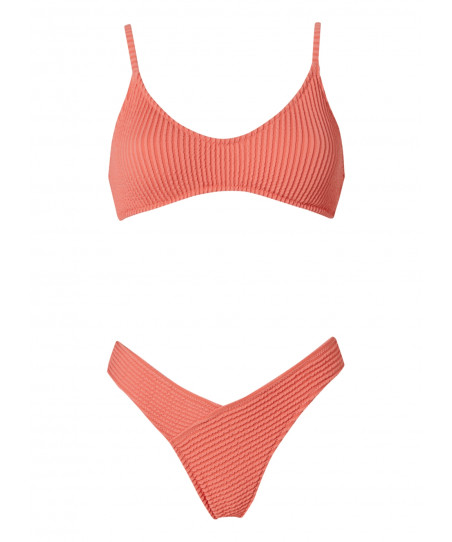 Stefania Fragista Γυναικεία Μαγιό Bikini Set Astrid Peach Curly SF2639PET/SF2639PEB