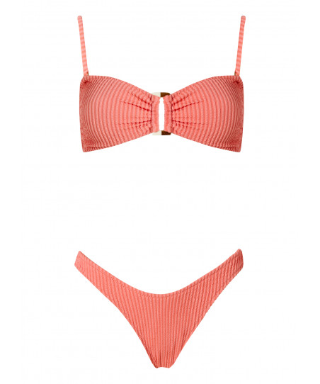 Stefania Fragista Γυναικεία Μαγιό Bikini Set Melita Peach Curly SF2631PET/SF2631PEB