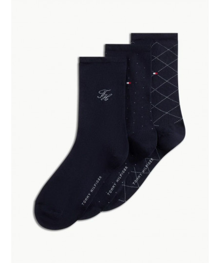Γυναικείες Κάλτσες 3pk Μαύρες Tommy Hilfiger Gift Box 701242186 002